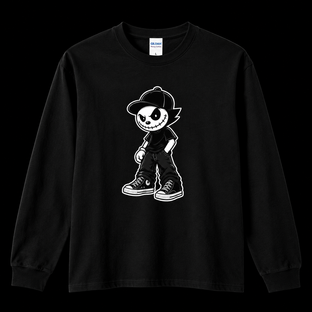 DTF CUSTOM GILDAN COMB RING SPUN COTTON LONG SLEEVE T-SHIRT PRESHRUNK JERSEY KNIT 210GSM (4HA00)