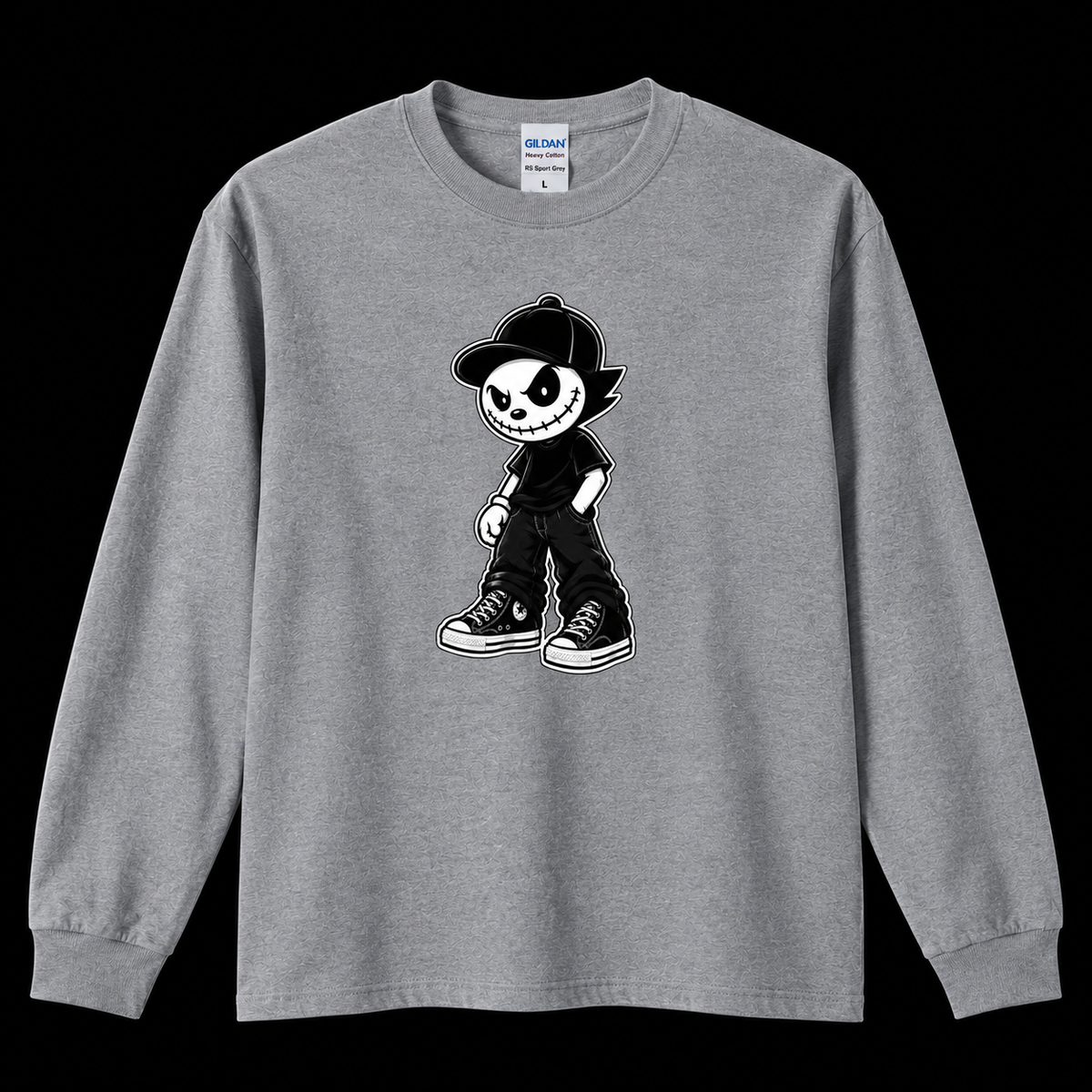DTF CUSTOM GILDAN COMB RING SPUN COTTON LONG SLEEVE T-SHIRT PRESHRUNK JERSEY KNIT 210GSM (4HA00)