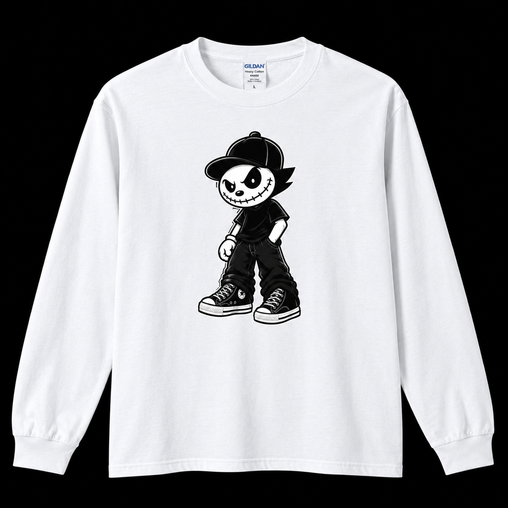 DTF CUSTOM GILDAN COMB RING SPUN COTTON LONG SLEEVE T-SHIRT PRESHRUNK JERSEY KNIT 210GSM (4HA00)